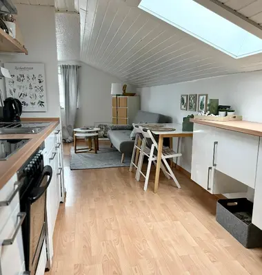 Küche/Küchenzeile in der Unterkunft Refugium by Zirwick Apartment