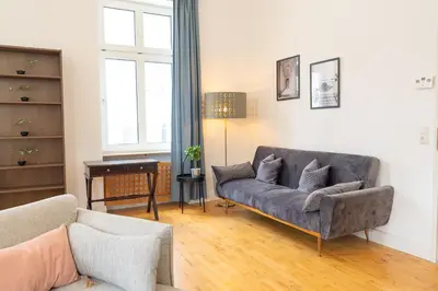 Ein Sitzbereich in der Unterkunft Hopfenhaus Kulmbach