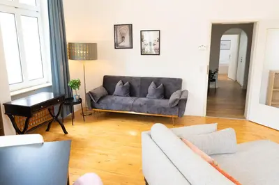 Ein Sitzbereich in der Unterkunft Hopfenhaus Kulmbach