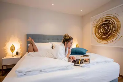 Ein Bett oder Betten in einem Zimmer der Unterkunft Lichtenberg Lodges