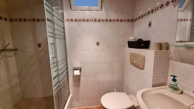 Ein Badezimmer in der Unterkunft Haus Blach