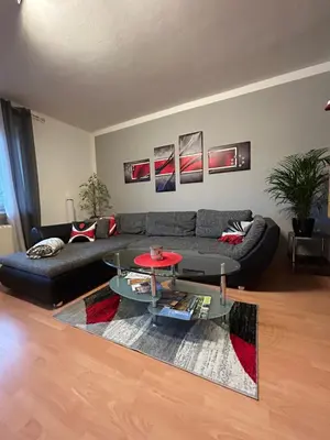 Ein Sitzbereich in der Unterkunft Große helle Ferienwohnung mit Balkon, ruhig gelegen mit guter Verkehrsanbindung