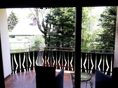 Ein Balkon oder eine Terrasse in der Unterkunft Urlaub und Wellness im Fichtelgebirge