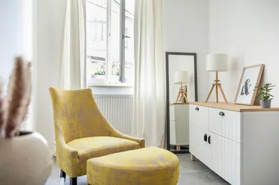 Ein Sitzbereich in der Unterkunft bayreuthome - Stilvolles Apartment im Zentrum - 2 Schlafzimmer