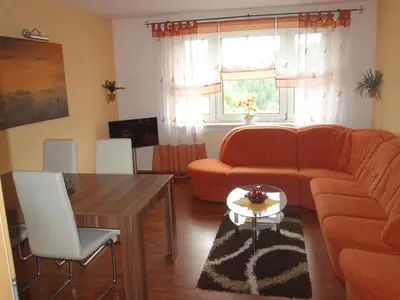 Ein Sitzbereich in der Unterkunft Ferienwohnung Oberwiesenthal
