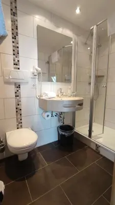 Ein Badezimmer in der Unterkunft Landgasthof Thiem