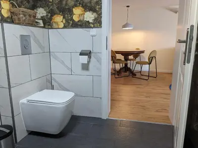 Ein Badezimmer in der Unterkunft POLKA
