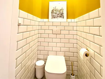 Ein Badezimmer in der Unterkunft Gemütliches Studio im Zentrum von Hof mit Designer-Wanne & 24h-Check-in