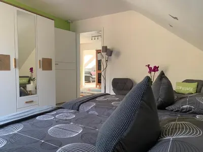 Ein Sitzbereich in der Unterkunft Komfortable Ferienwohnung 100qm mit Loggia in Schauenstein im Frankenwald-Fichtelgebirge