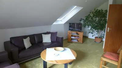 Ein Sitzbereich in der Unterkunft Hummelshof