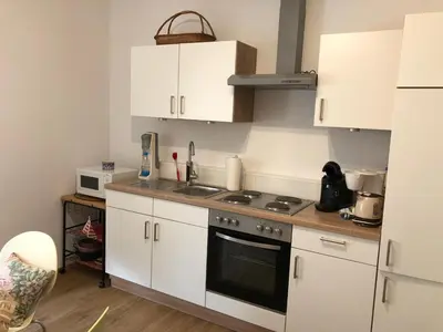 Küche/Küchenzeile in der Unterkunft Ferienwohnung Schlossberg 1