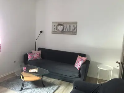 Ein Sitzbereich in der Unterkunft Ferienwohnung Schlossberg 1
