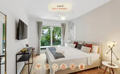 TV/Unterhaltungsangebot in der Unterkunft Sali-Homes R5 - New Build with Terrace in City Center
