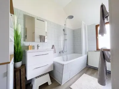 Ein Badezimmer in der Unterkunft Familienwohnung im Vogtland