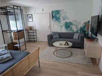 Ein Sitzbereich in der Unterkunft Wallfried #1 Ferien- und Business Appartement Bayreuth