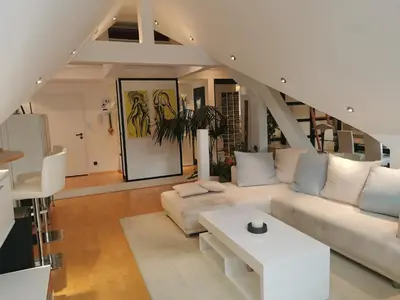Ein Sitzbereich in der Unterkunft Ferienwohnung DG