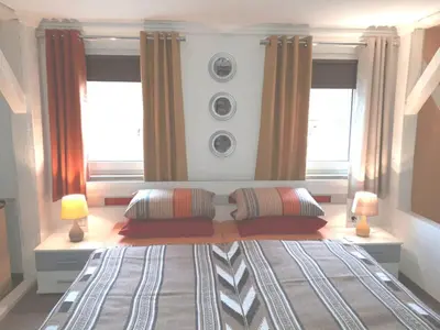 Ein Bett oder Betten in einem Zimmer der Unterkunft Ferienhaus Peter