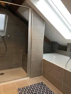 Ein Badezimmer in der Unterkunft Loft im Haus mit Geschichte
