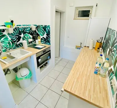 Küche/Küchenzeile in der Unterkunft Moderne Wohnung in Bayreuth