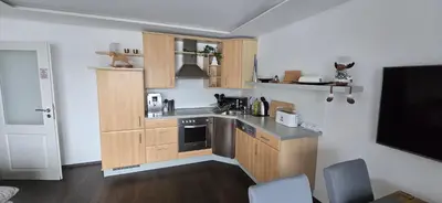 Küche/Küchenzeile in der Unterkunft Idyllischen Ferienwohnung mit Weitblick und Sauna