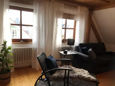 Ein Sitzbereich in der Unterkunft Ferienwohnung Beim Bienagassl