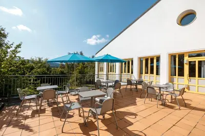 Ein Balkon oder eine Terrasse in der Unterkunft Jugendherberge Wunsiedel