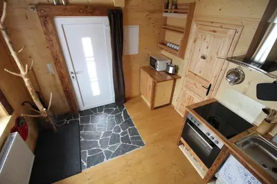 Küche/Küchenzeile in der Unterkunft Ferienhaus Anno Dazumal, wie zu Großmutters Zeiten