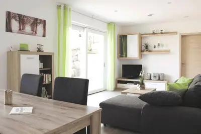 Ein Sitzbereich in der Unterkunft Wunderwelt Betzenstein familiär-ländlich-modern