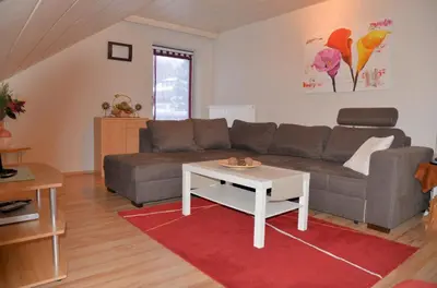 Ein Sitzbereich in der Unterkunft Haus Rosenbühl