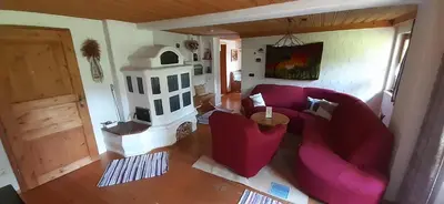 Ein Sitzbereich in der Unterkunft Eckert Ferienhaus Eslarn