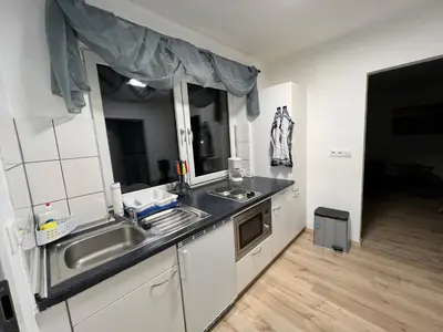 Küche/Küchenzeile in der Unterkunft Ferienwohnung Pfaffensteinblick