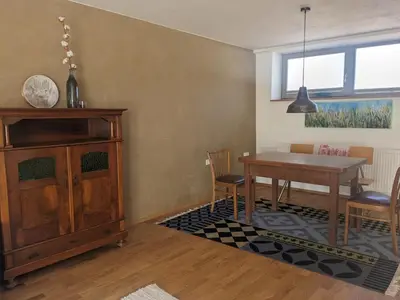 Ein Sitzbereich in der Unterkunft Wohnung mit Terrasse und eigenem Parkplatz
