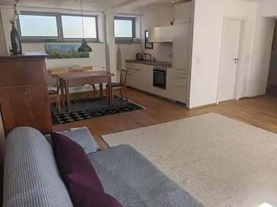 Küche/Küchenzeile in der Unterkunft Wohnung mit Terrasse und eigenem Parkplatz