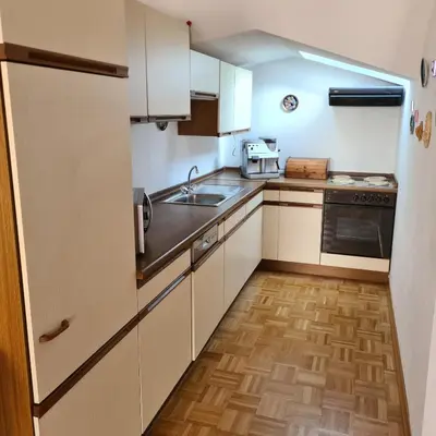 Küche/Küchenzeile in der Unterkunft Ferienwohnung Sahrmann