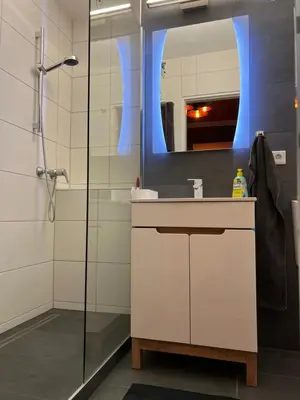 Ein Badezimmer in der Unterkunft fichtel.flat