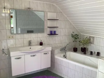 Ein Badezimmer in der Unterkunft Ferienhaus Wernesgrün