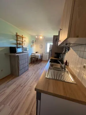 Küche/Küchenzeile in der Unterkunft Ferienwohnung in Antonshöhe, Nahe Stoneman