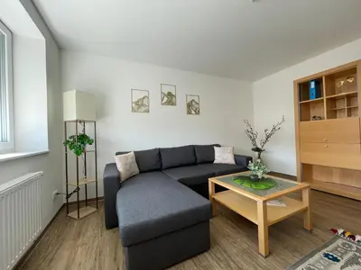 Ein Sitzbereich in der Unterkunft AM Fleurystr, komfortabel, ZENTRAL in Amberg mit Parkplatz!