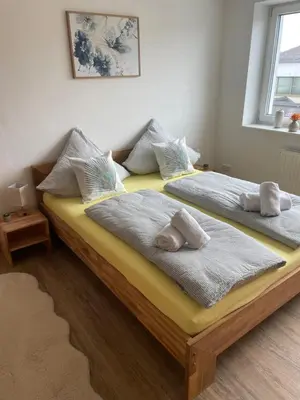 Ein Bett oder Betten in einem Zimmer der Unterkunft AM Fleurystr, komfortabel, ZENTRAL in Amberg mit Parkplatz!
