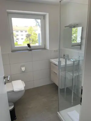 Ein Badezimmer in der Unterkunft AM Fleurystr, komfortabel, ZENTRAL in Amberg mit Parkplatz!