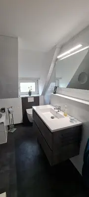 Ein Bett oder Betten in einem Zimmer der Unterkunft Ferienwohnung, Urlaub im Frankenwald
