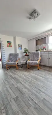 Ein Sitzbereich in der Unterkunft Ferienwohnung, Urlaub im Frankenwald
