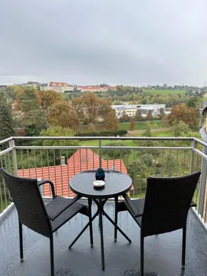 Ein Balkon oder eine Terrasse in der Unterkunft Ferienwohnung BX