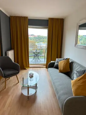Ein Sitzbereich in der Unterkunft Ferienwohnung BX