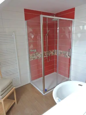 Ein Badezimmer in der Unterkunft Ferienwohnungen Haus Sebastian