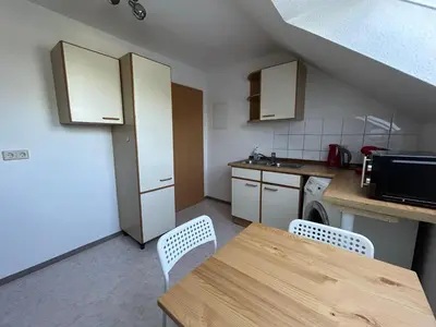 Küche/Küchenzeile in der Unterkunft Monteurwohnung bei Pöhl im Vogtland - ideal für Teams, Free Parking
