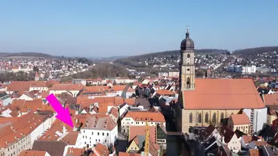 Ein allgemeiner Blick auf Amberg oder ein Stadtblick von der Ferienwohnung aus