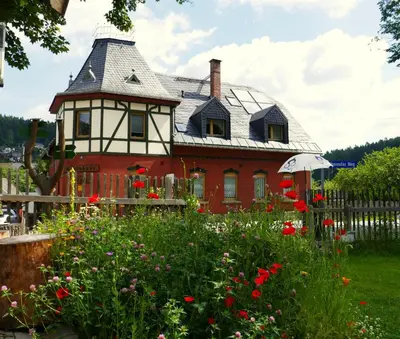 Ein Garten an der Unterkunft Ferienwohnungen Bleyl Rittersgrün