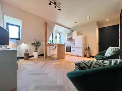 Küche/Küchenzeile in der Unterkunft außergewöhnliche Ferienwohnung Stadtvilla Plauen