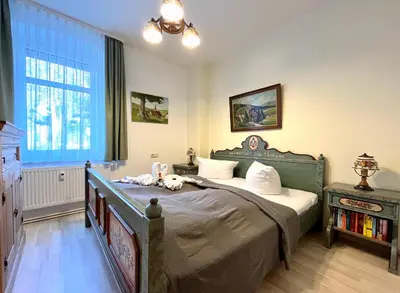 Ein Bett oder Betten in einem Zimmer der Unterkunft 3 Zimmer Apart Bergblick